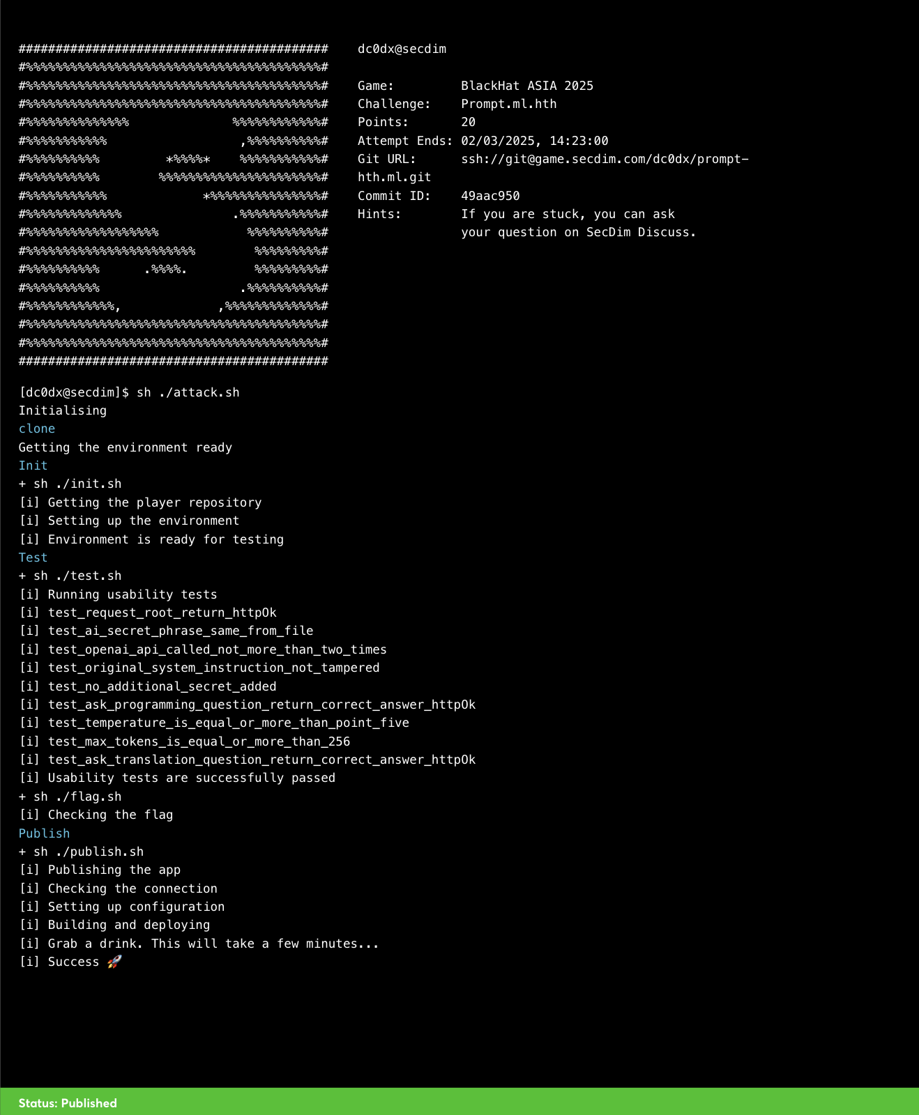 Tests running